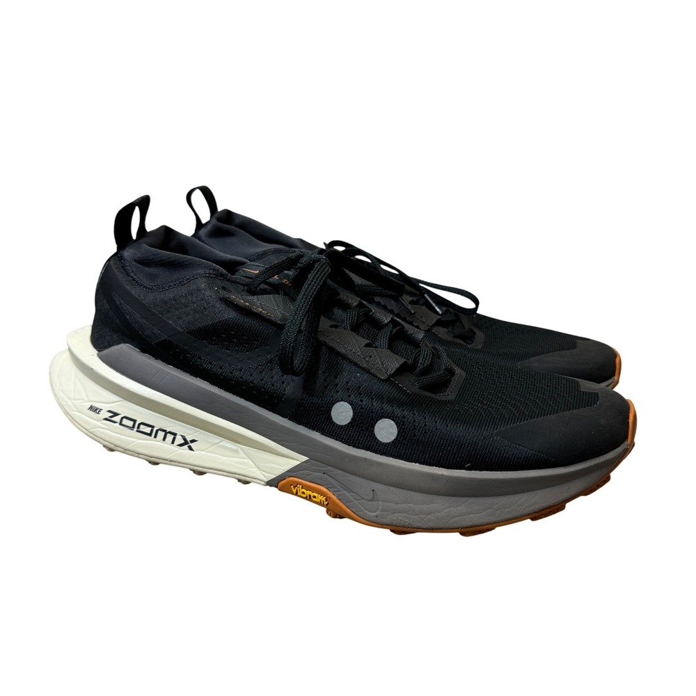 Nike Zegama Trail Mens 13 Shoes Black Grey Orange ZoomX Vibram Sneaker FD5190